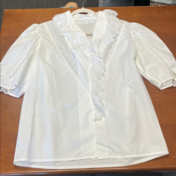Sandro Ivory Blouse with Delicate Details - Picture 1 of 7